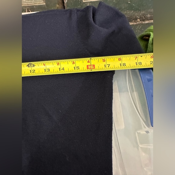 Banana Republic Navy Blue Extra Fine Italian Merino Wool Cardigan Sweater Medium - Picture 11 of 13